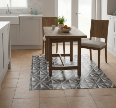 Vintage geometric flower pattern kitchen vinyl mat - TenStickers