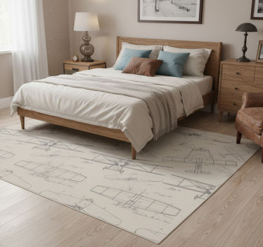 Vintage planes pattern bedroom carpet - TenStickers