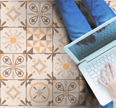 Vintage Tile Motifs marble rug - TenStickers