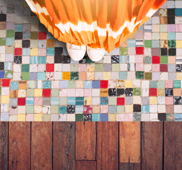 Vintage tiled ceramic texture tile mat - TenStickers