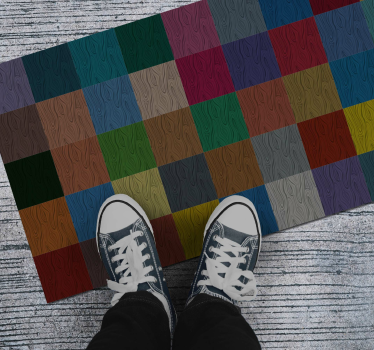 vinyl rug colourful blocks bedroom carpet - TenStickers