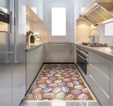 vinyl rug for kitchen macarons contemporary rugs - TenStickers