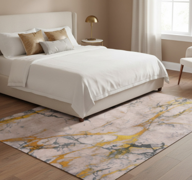 Warm gold marble bedroom carpet - TenStickers