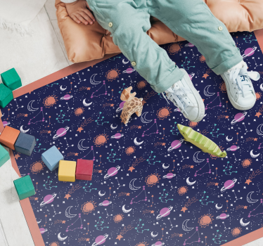 Washed blue childrens stars star carpet - TenStickers