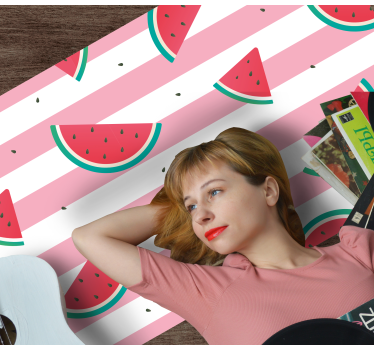 Watermelon Slice Illustration kitchen mat - TenStickers