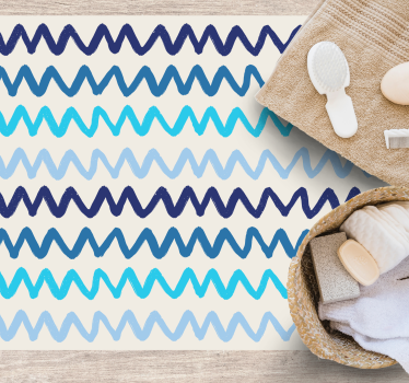 Wavy Stripe Patterns bathroom mat - TenStickers