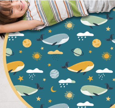 Whale Adventure kids carpet - TenStickers