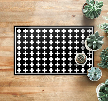 White and Black Cross minimalist carpet - TenStickers