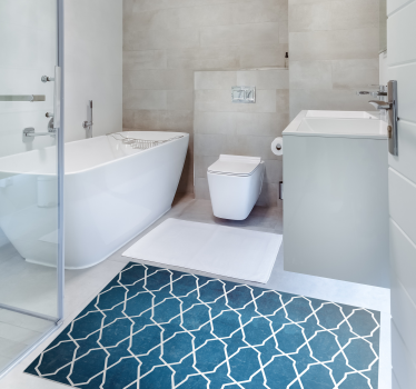 White and blue wavy diamond pattern geometric carpets - TenStickers