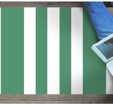 White and pistachio green stripes stripes rug - TenStickers