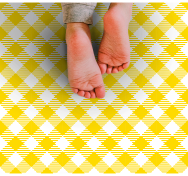 White and yellow plaid pattern square rug - TenStickers