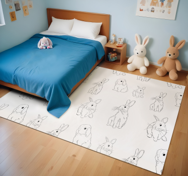 White bunnies white rug - TenStickers