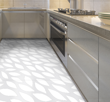 White Leaf pattern contemporary rugs - TenStickers