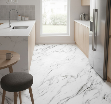 White marble kitchen vinyl mat - TenStickers