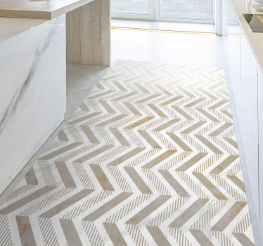 White matte marble kitchen stone flooring - TenStickers