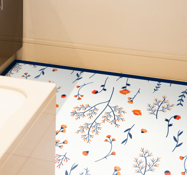 Wild flower pattern kitchen flooring - TenStickers