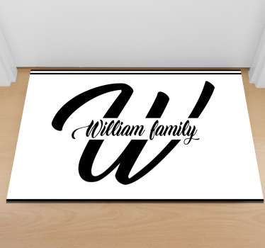 Family initial and name entrance hall rug - TenStickers