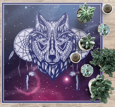 Wolf dreamcatcher motif bedroom carpet - TenStickers