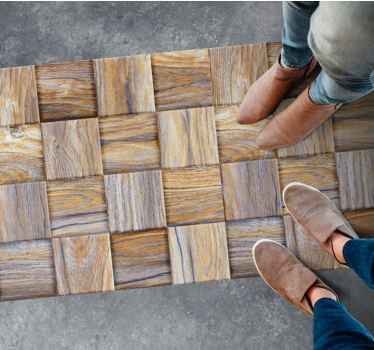 Block Style wood effect rug - TenStickers