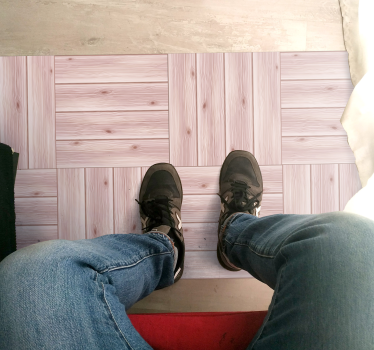 Wooden Planks Simulation wood effect rug - TenStickers