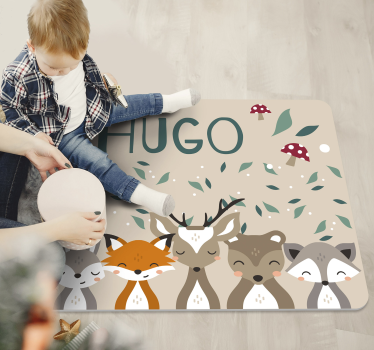 Woodland Friends custom floor mat - TenStickers