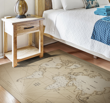 World Map Art bedroom carpet - TenStickers