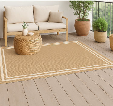 Woven border imitation outdoor rug - TenStickers