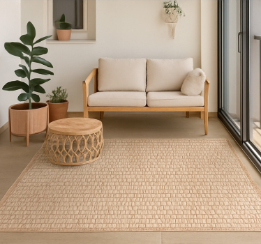 Woven rattan texture outdoor rug - TenStickers