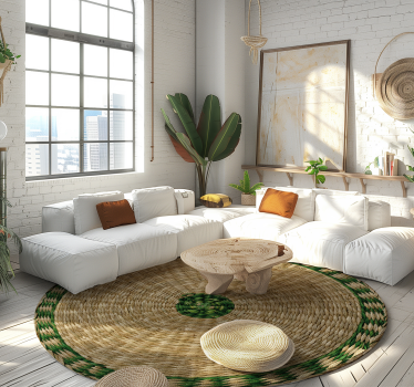 Woven round texture vinyl wood flooring carpet - TenStickers