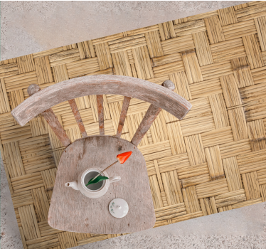 Woven wood effect wood vinyl flooring - TenStickers