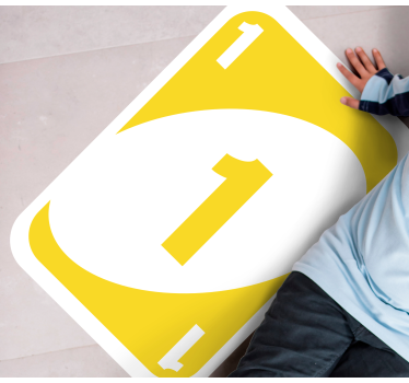 Yellow Number One game rug - TenStickers