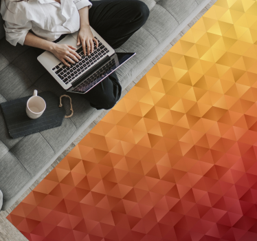 Yellow red and orange triangles geometric carpets - TenStickers