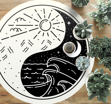Yin yang sun and moon contemporary rugs - TenStickers