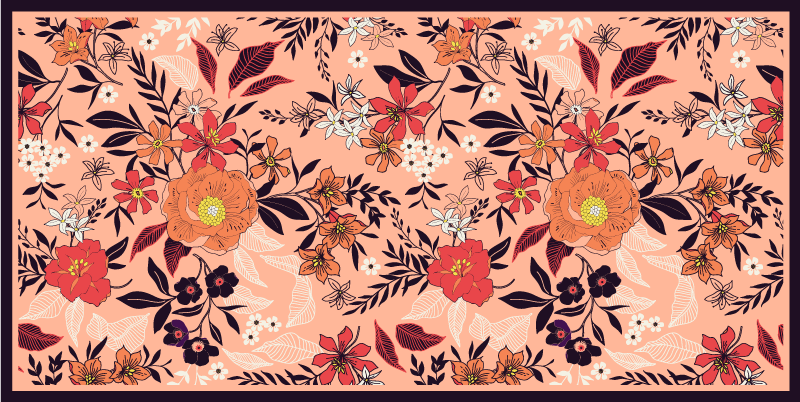 Botanical Garden Tapestry floral rug - TenStickers