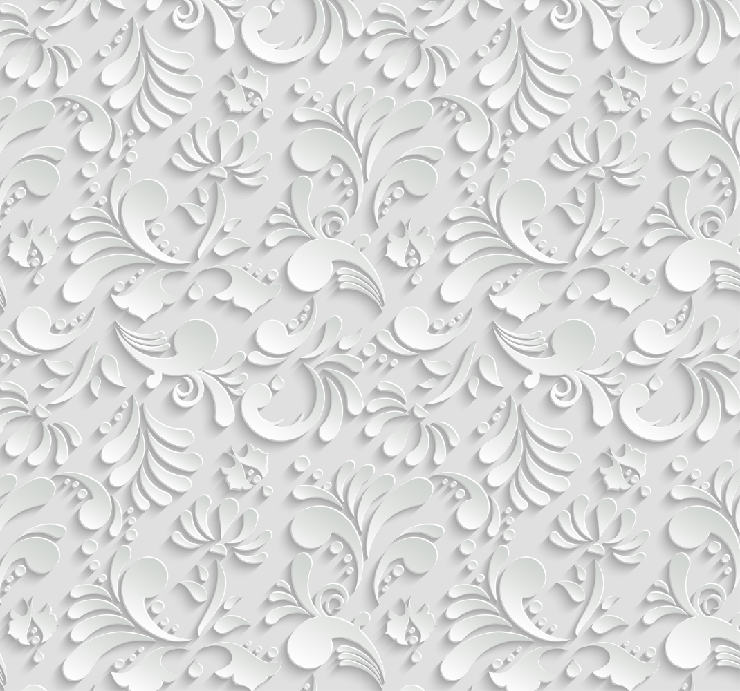 3D floral pattern white rug - TenStickers