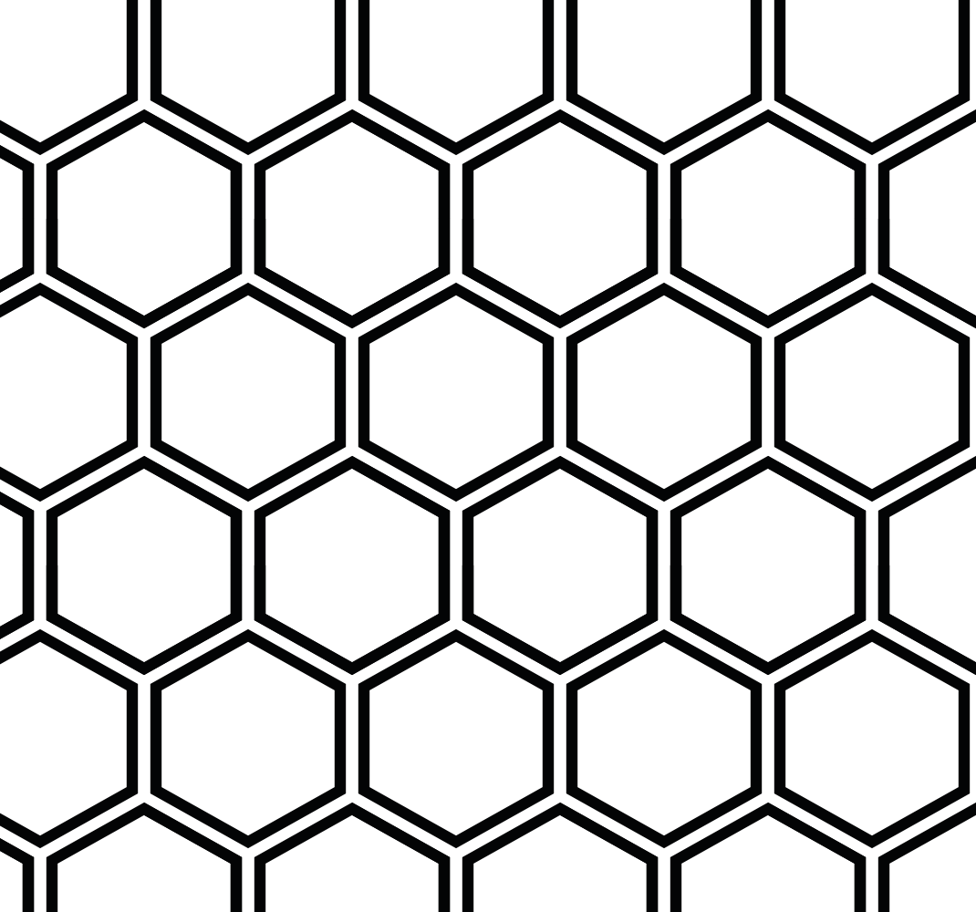 Hexagonal pattern white rug - TenStickers