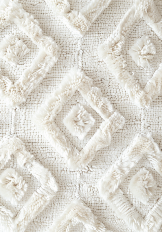 diamond pattern white rug - TenStickers