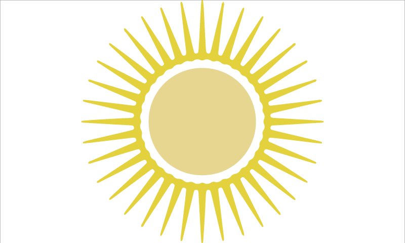 Yellow sun white rug - TenStickers