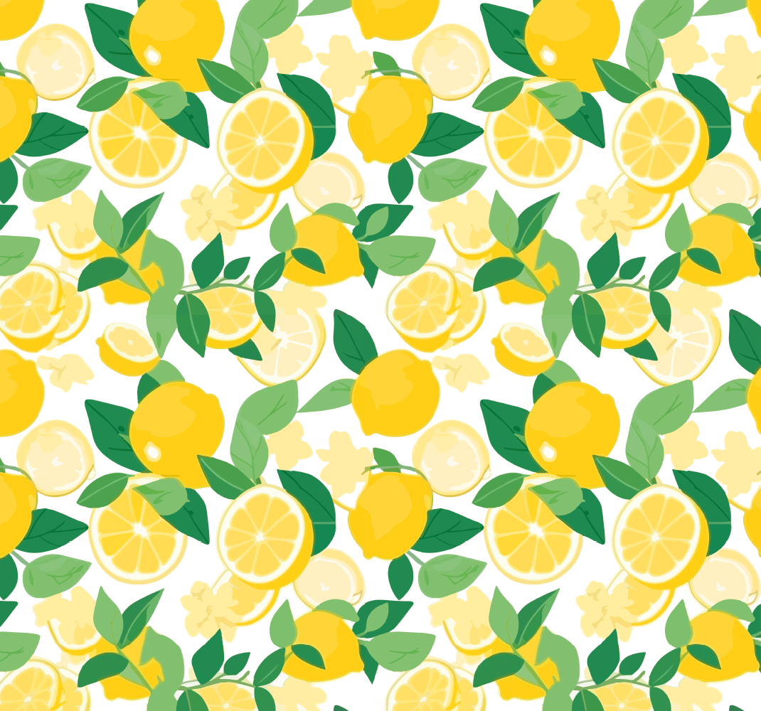 Lemon slice pattern yellow rug - TenStickers