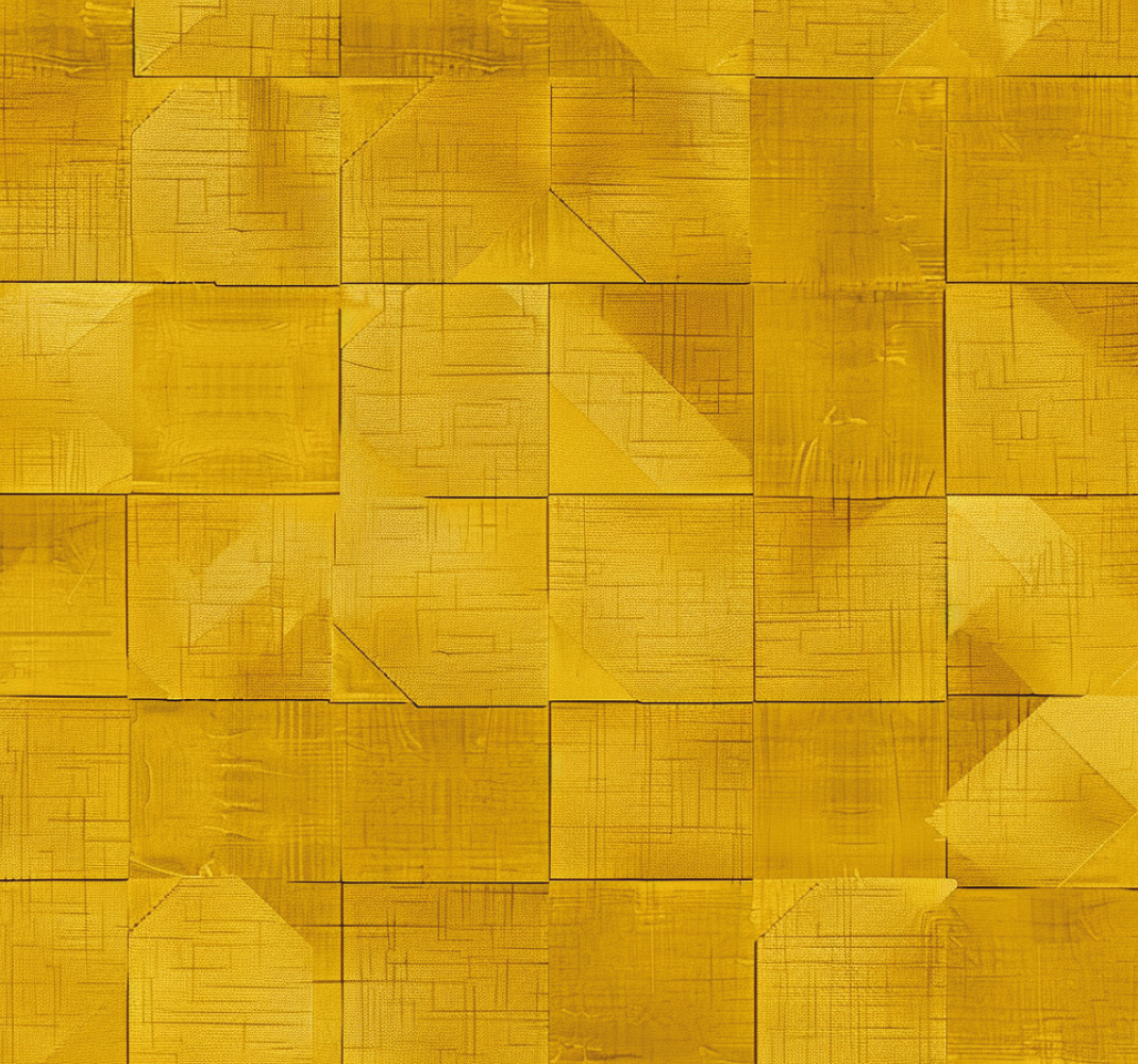 Geometric squares  yellow rug - TenStickers