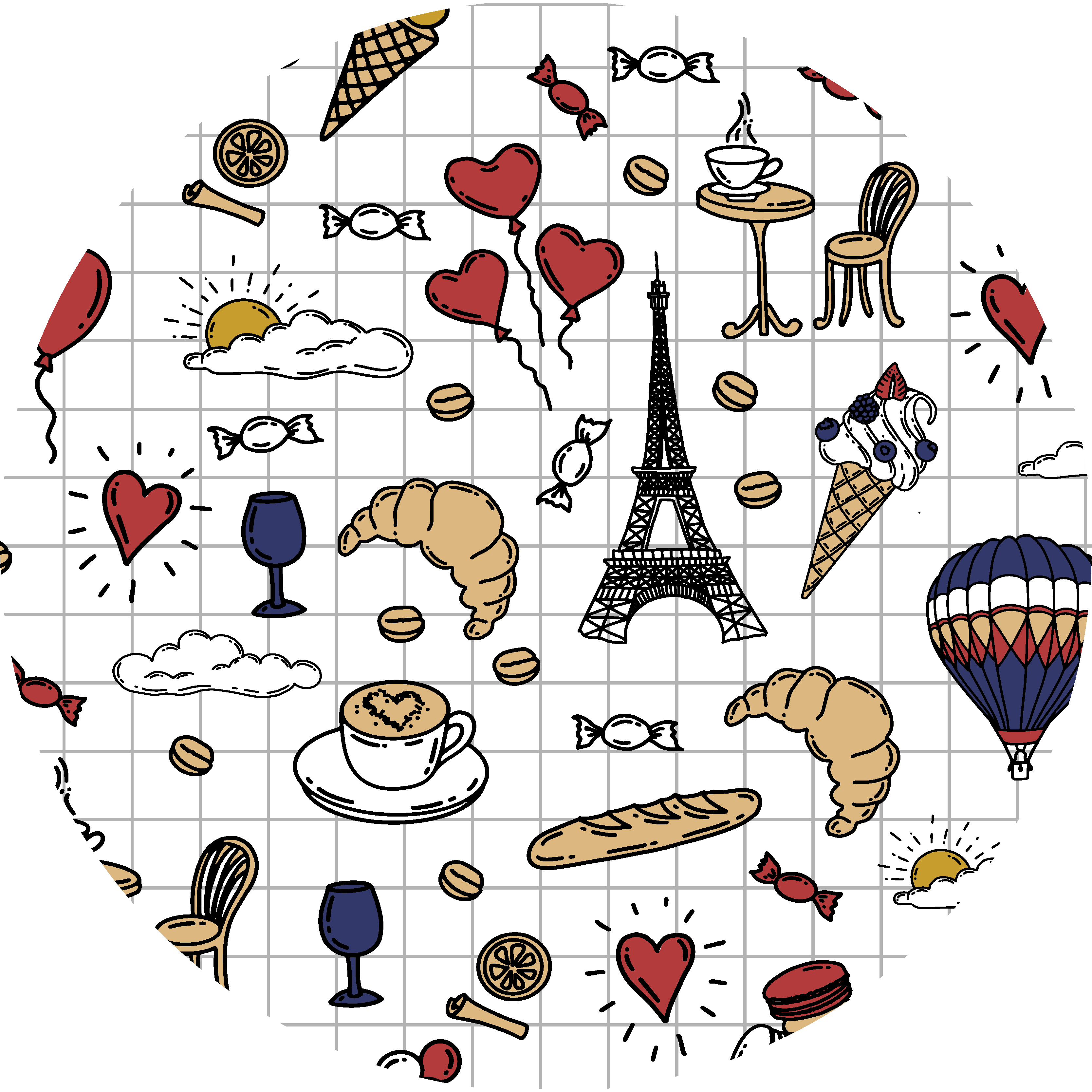 Minimalistic Paris design bathroom mat - TenStickers