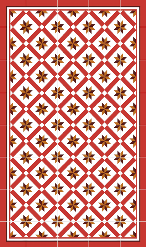 Hydraulic Red kitchen mat - TenStickers