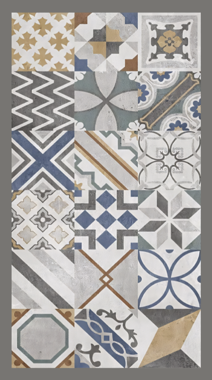 Cement Tiles kitchen mat - TenStickers