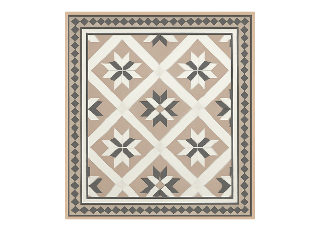 Beige Moroccan style tile carpet - TenStickers
