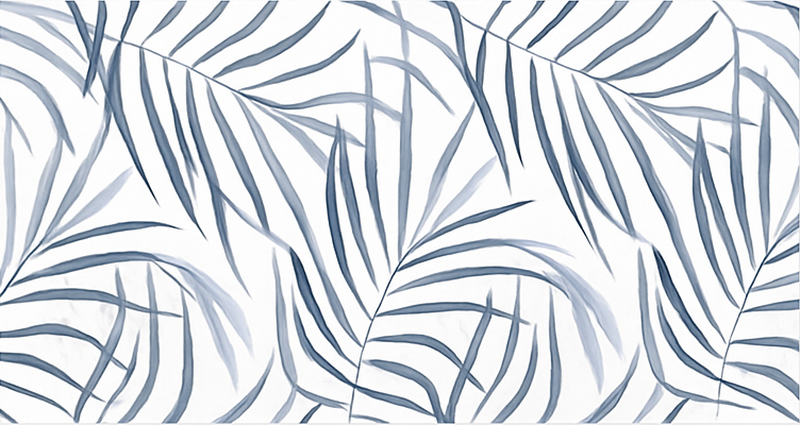 Thin leaves design blue rug - TenStickers