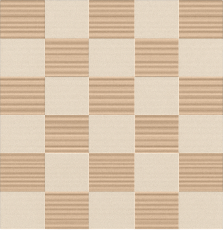 Beige chequered pattern square rug - TenStickers