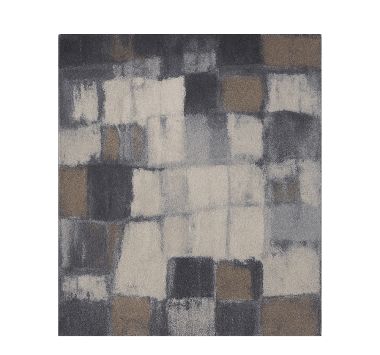 Grey patchwork design square rug - TenStickers