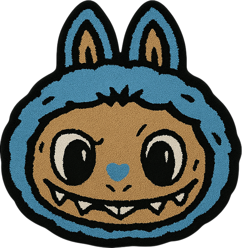Blue Labubu design kids rug - TenStickers