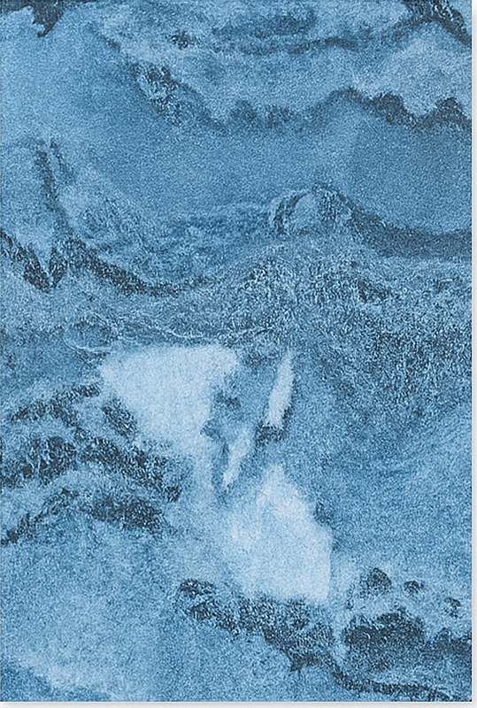 Deep blue texture marble rug - TenStickers