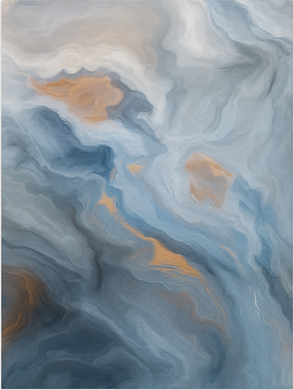 Amber-blue shades marble rug - TenStickers